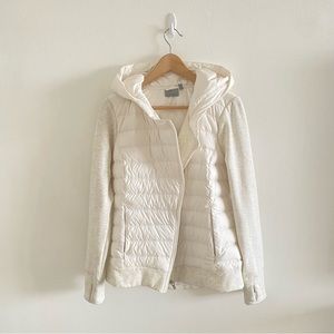 NWOT Athleta Responsible Down Sweatshirt Sz Medium Cream